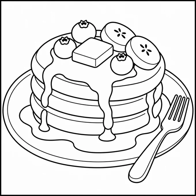 Stack of pancakes coloring page