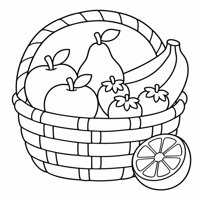 Fruit basket coloring page