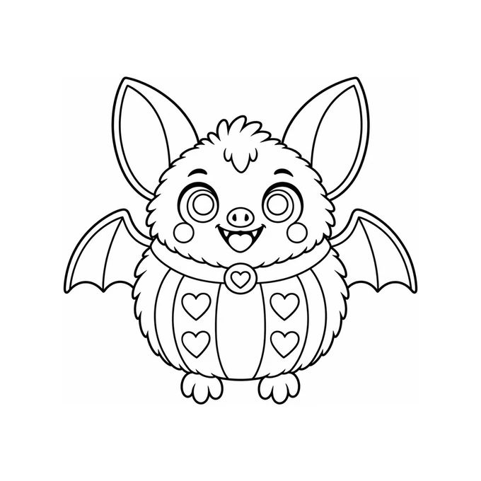Cute baby bat coloring page