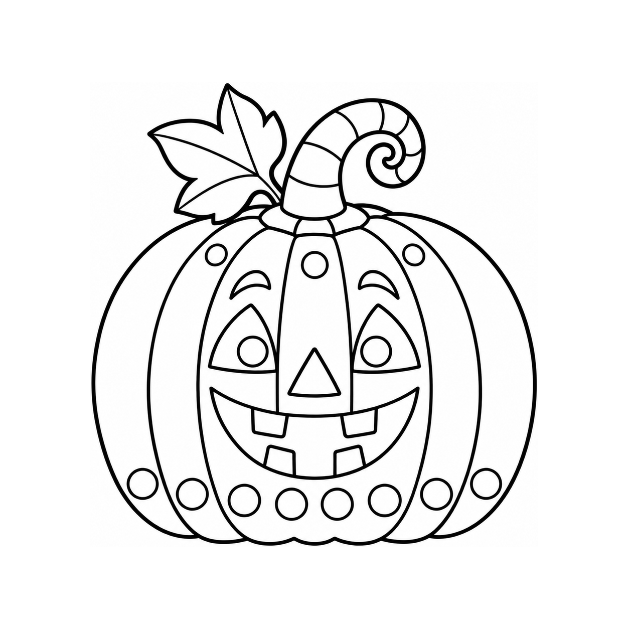 Grinning jack-o'-lantern, a coloring page to print