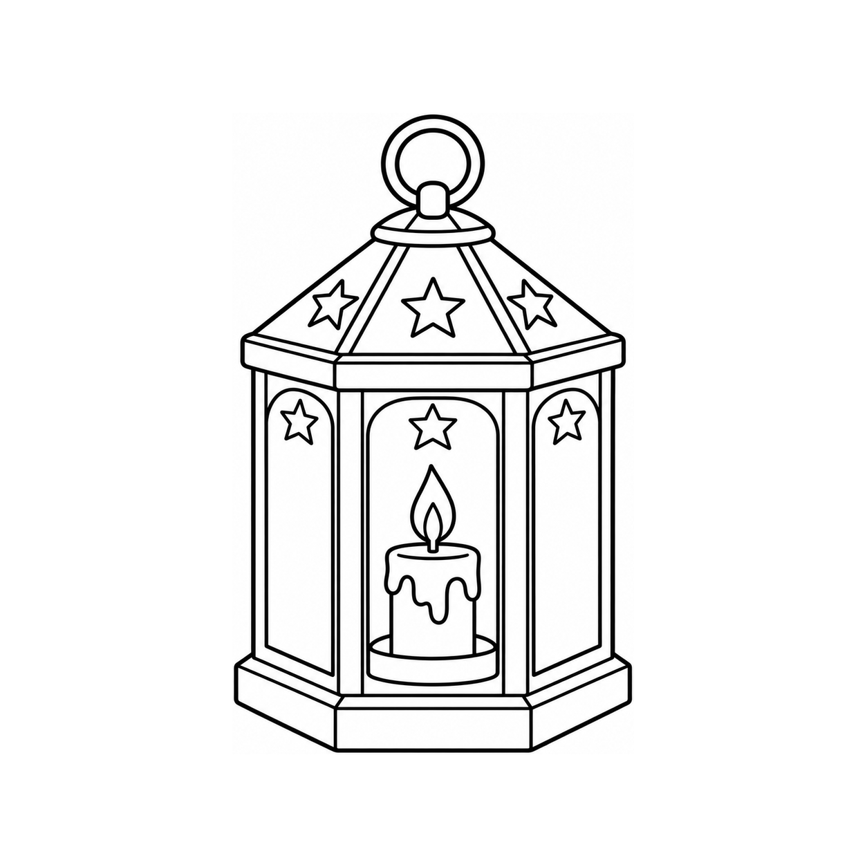 Hanging lantern, a coloring page to print
