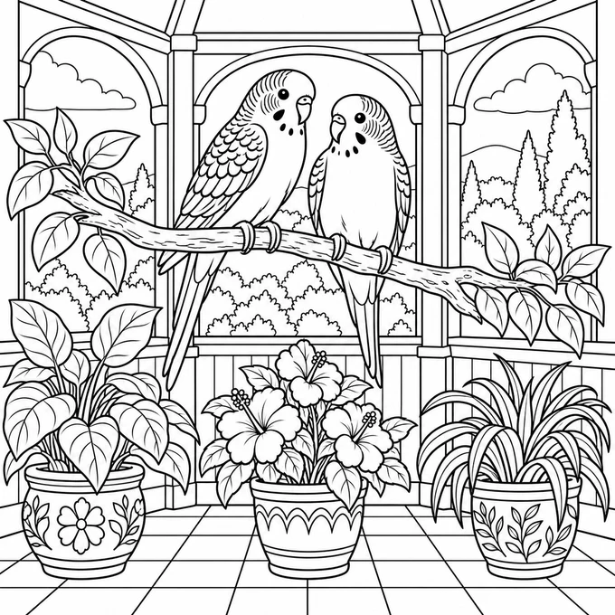 Parakeet sunroom