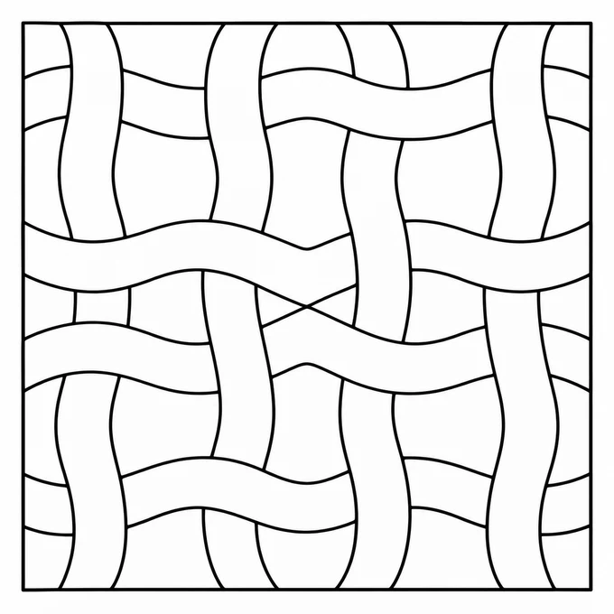 Woven ribbons pattern coloring page