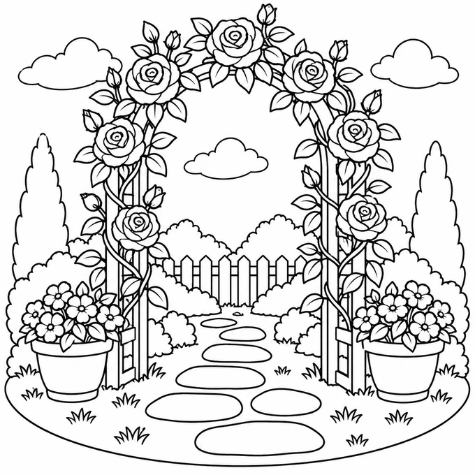 Rose garden arch