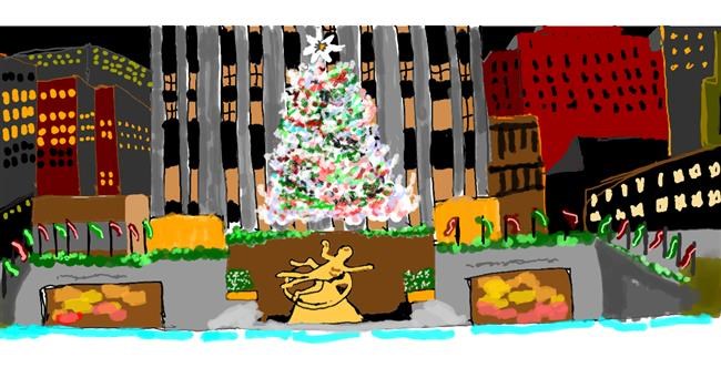 Drawing of Christmas tree by Kim