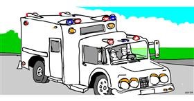 Drawing of Ambulance by Rosstheartist