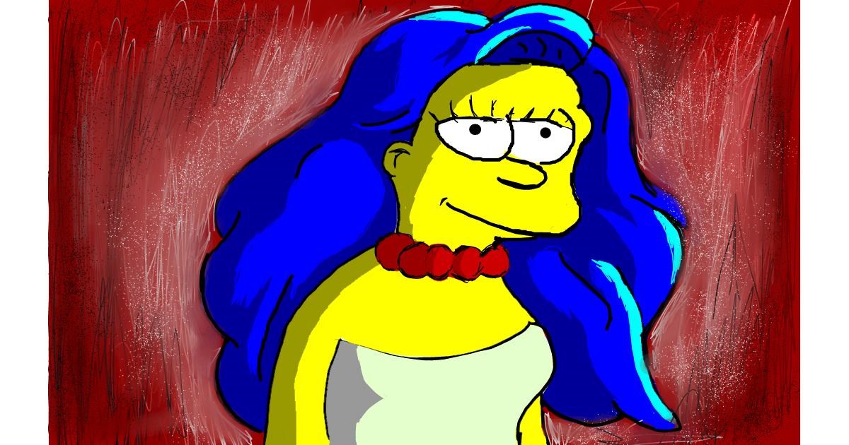 Drawing of Marge Simpson by Soaring Sunshine