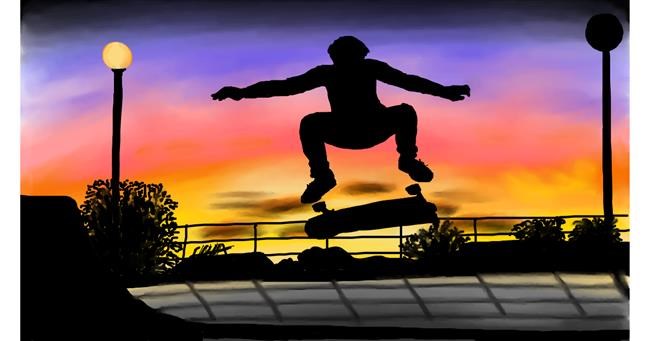 Drawing of Skateboard by RadiouChka