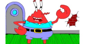 Drawing of Mr. Krabs (spongebob) by Flowerpot