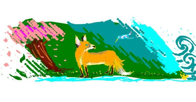 Drawing of Fox by 7y3e1l1l0o§