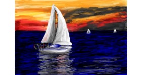 Drawing of Sailboat by Mia