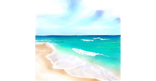Drawing of Beach by Um