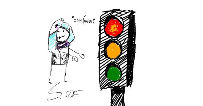 Drawing of Traffic light by Silver_DF