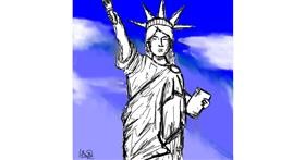 Drawing of Statue of Liberty by Unknown