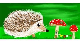 Drawing of Hedgehog by Debidolittle
