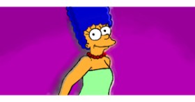 Drawing of Marge Simpson by Debidolittle