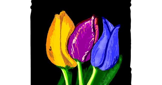 Drawing of Tulips by Geo-Pebbles