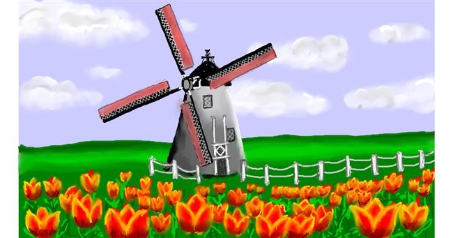 Drawing of Windmill by SAM AKA MARGARET 🙄