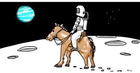 Drawing of Horse by Swimmer