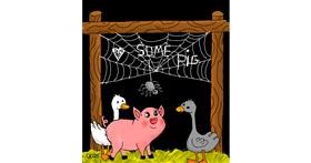 Drawing of Spider web by GreyhoundMama