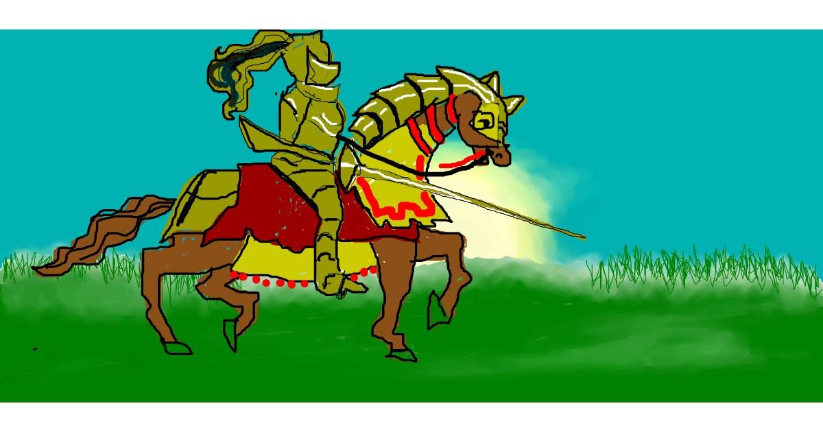 Drawing of Knight by Debidolittle