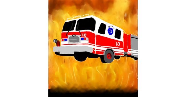 Feuerwehrauto-Zeichnung von Joze