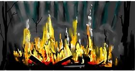 Drawing of Campfire by Swimmer