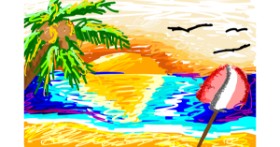 Drawing of Beach by Snoopy