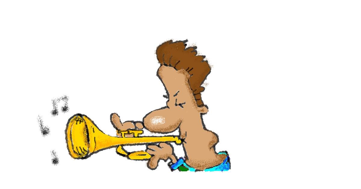 Drawing of Trumpet by Stephanie