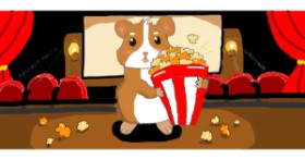 Drawing of Popcorn by Zury