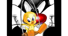 Drawing of Tweety Bird by RadiouChka