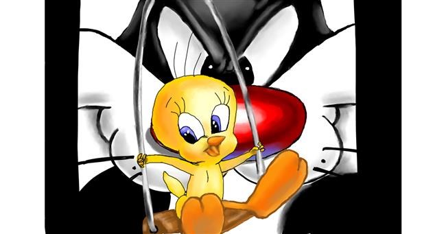 Drawing of Tweety Bird by RadiouChka