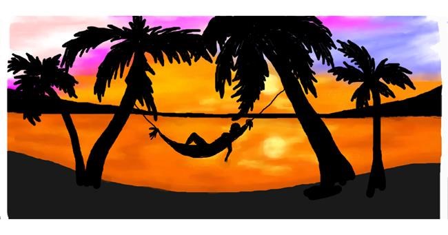 Drawing of Palm tree by Debidolittle