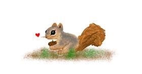Drawing of Squirrel by Redd_Pandaii