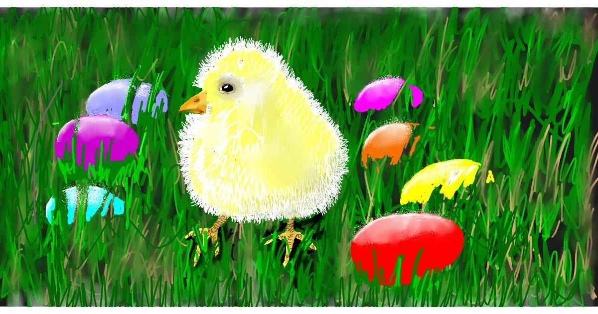 Drawing of Easter chick by PrettyPixels