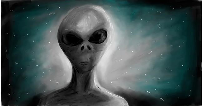 Drawing of Alien by Mia