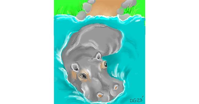 Nilpferd-Zeichnung von GreyhoundMama