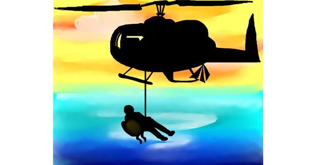 Drawing of Helicopter by Freny