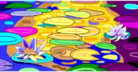 Drawing of Water lily by Swimmer