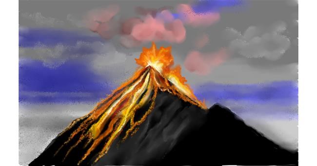 Drawing of Volcano by Tim