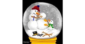 Drawing of Snow globe by GreyhoundMama