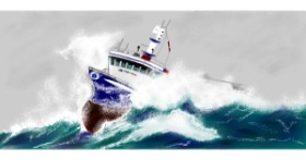 Drawing of Boat by Çhåching