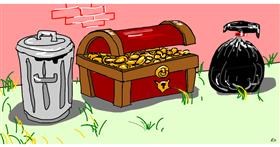 Drawing of Treasure chest by Swimmer 
