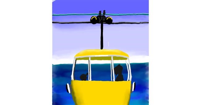 Drawing of Cable car by Joze