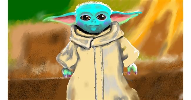 Drawing of Baby Yoda by SAM AKA MARGARET 🙄