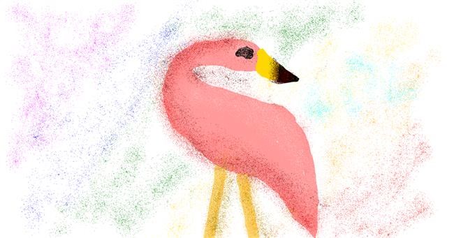Drawing of Flamingo by cookie karr