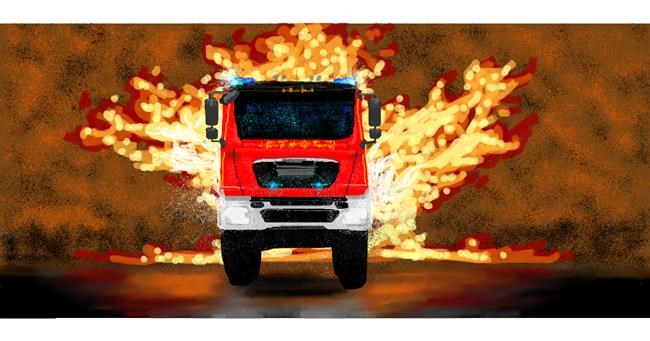 Drawing of Firetruck by peachy