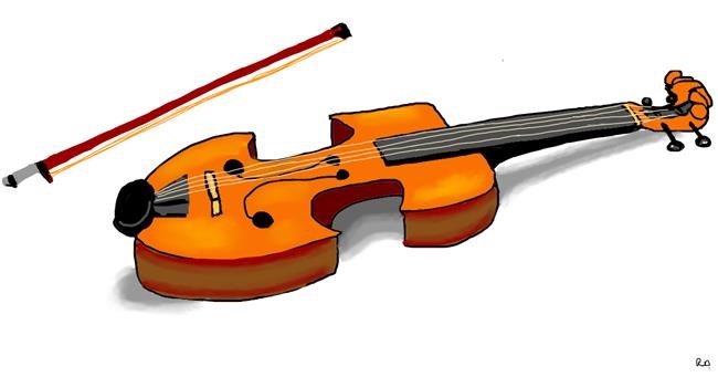 Drawing of Violin by Swimmer
