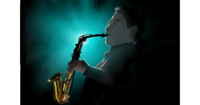 Drawing of Saxophone by Wizard