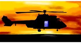 Drawing of Helicopter by Swimmer 